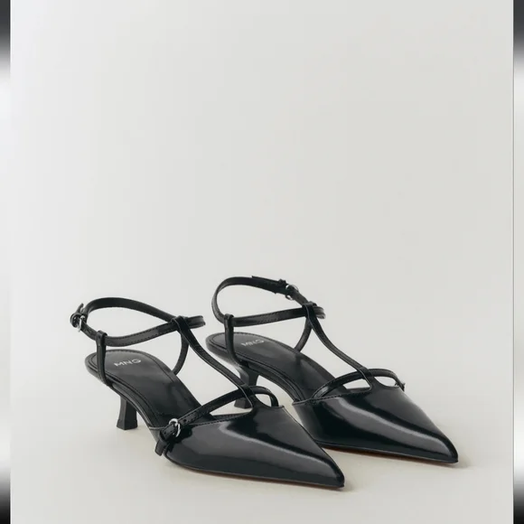 Mango Kitten Heel Leather Shoes NWT - Picture 3 of 4